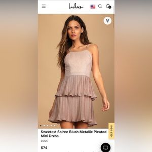 BRAND NEW LULUS BLUSH PINK DRESS